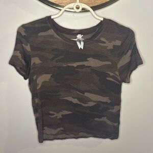 Camo Print Women's Top Small